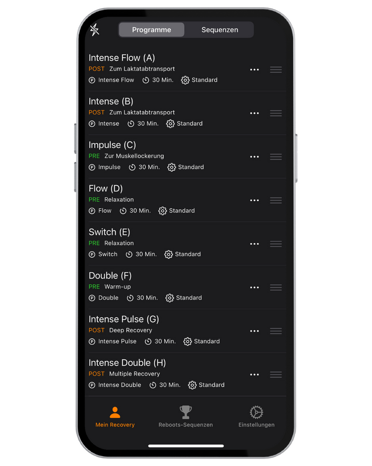 Reboots: App Mockup Programmübersicht Go X