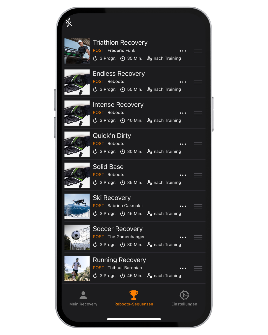 App Mockup Programmabfolgen 