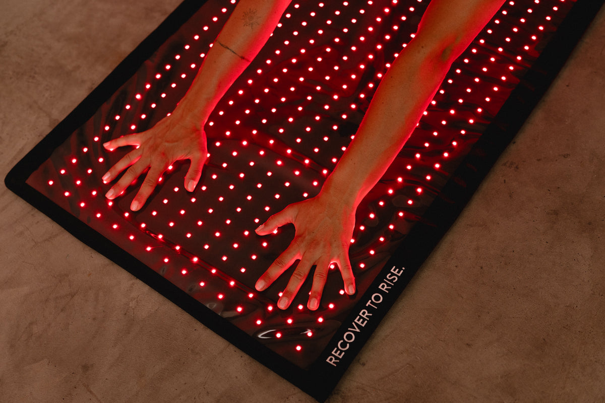 Reboots Relight Mat Detailansicht der leuchtenden LEDs während der Anwendung