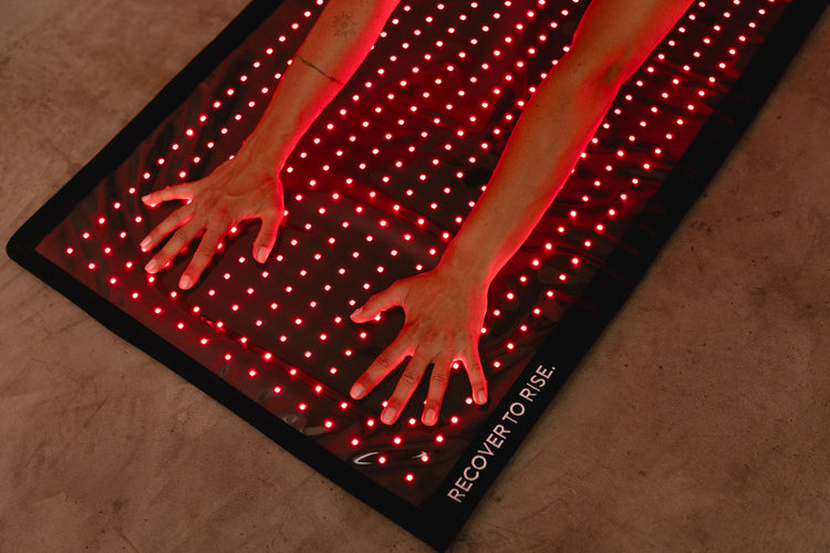 Reboots Relight Mat Detailansicht der leuchtenden LEDs während der Anwendung